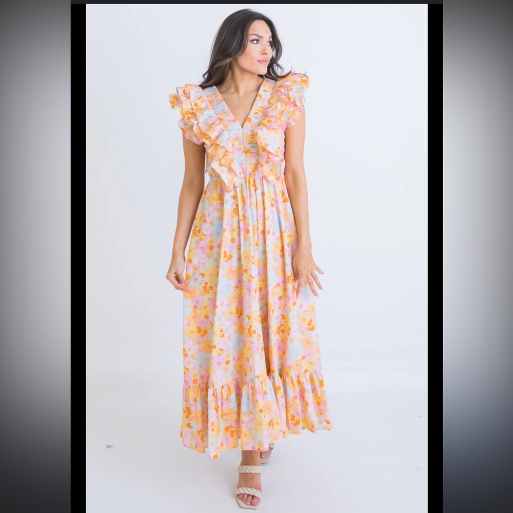 Karlie Floral Ruffle Maxi Dress